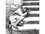 This Arab youth has flopped down for a nap. See Proverbs vi,10,11 - `. A little folding of the hands to sleep..` An early photograph.